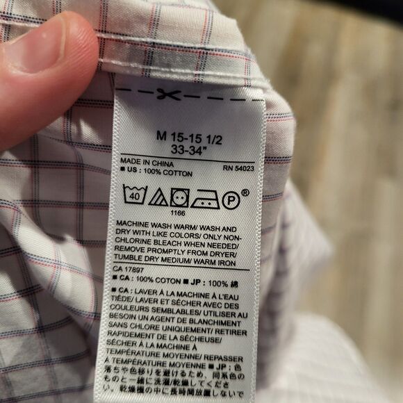 Banana Republic Untucked Fit, Non Iron Stiff Collar Dress Shirt Mens Size Medium - Picture 7 of 7